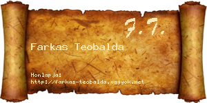 Farkas Teobalda névjegykártya